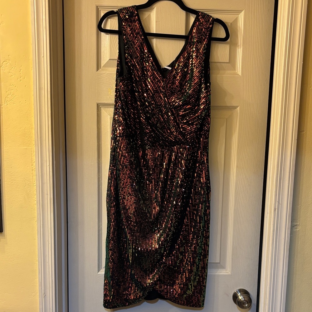 Grace Karin Black and Red Sparkle Mini Dress